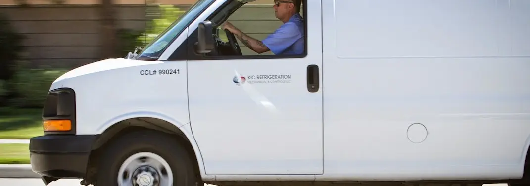 KIC Refrigeration service vehicle serving Durham area